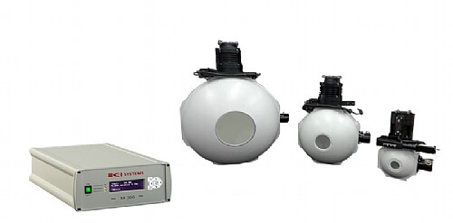 Three examples of CI standard integrating spheres and controller